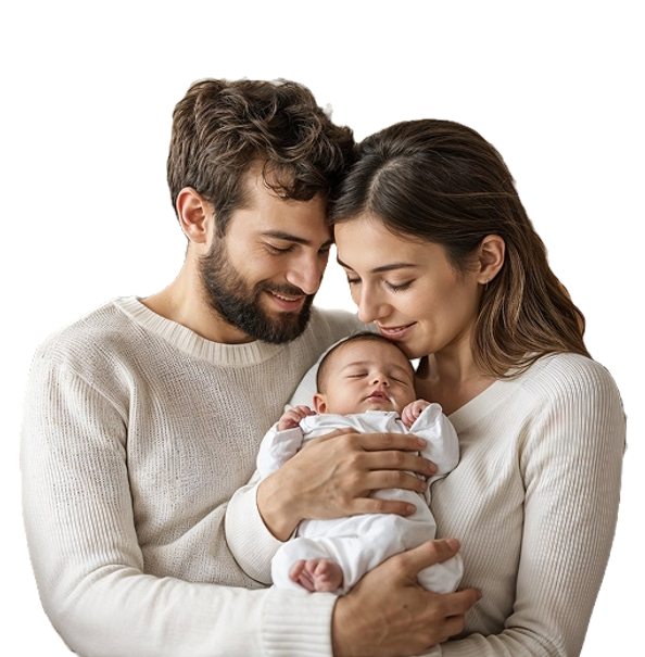 Father, mother and newborn baby