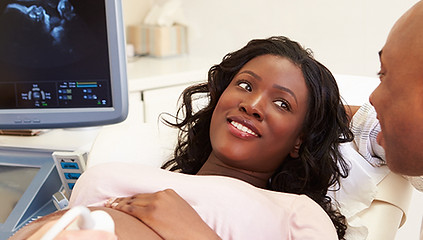 Woman having an ultrasound exam